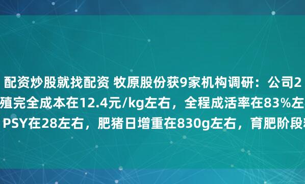 配资炒股就找配资 牧原股份获9家机构调研：公司2025年4月的生猪养殖完全成本在12.4元/kg左右，全程成活率在83%左右，PSY在28左右，肥猪日增重在830g左右，育肥阶段料肉比在2.8左右（附调研问答）